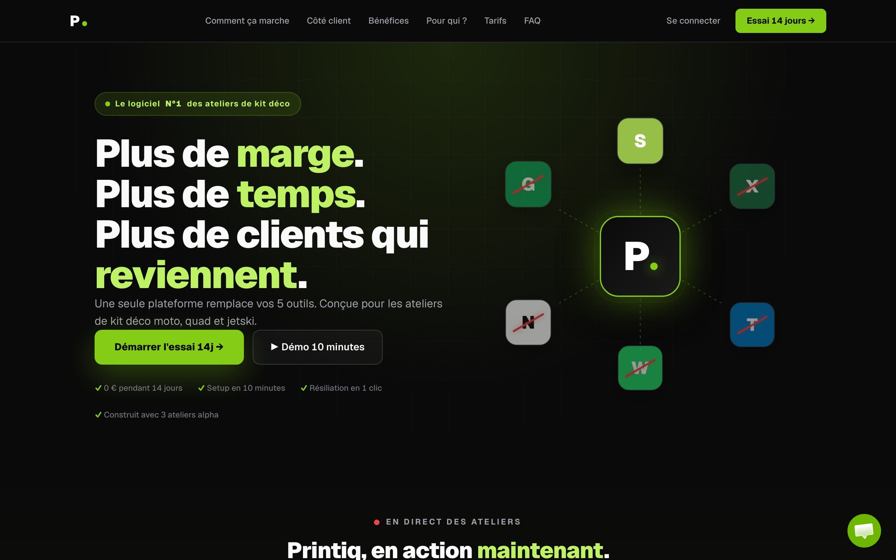 Aperçu du site Printiq